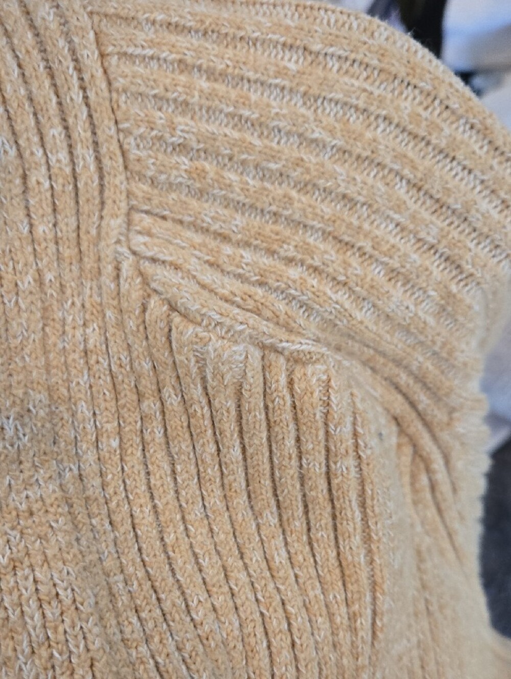Universal Thread Beige Open-Front Ribbed Cardigan with Pockets - Picture 4 of 6